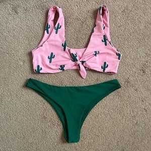 Zaful cactus print bikini set